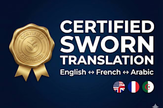 provide certified sworn translation for legal and technical documents