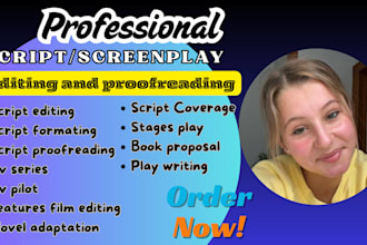 edit review polish format script TV series feature film video script screenplay