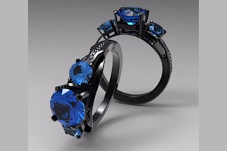 design impressive 3d cad matrix jewelry rings, earrings, or necklaces pendant,