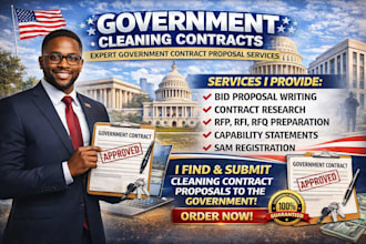 write and submit winning governmant cleaning contract bod proposal