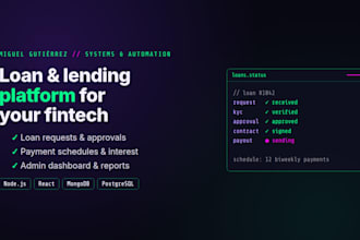 build a loan management system or lending platform for your fintech