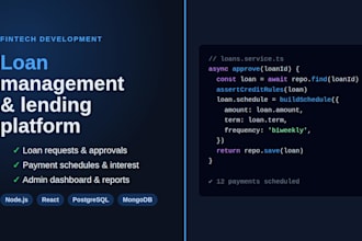 build a loan management system or lending platform for your fintech