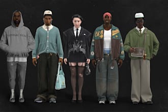 3d model of your clothes, shoes and accessories