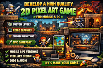 develop a high quality 2d pixel art game for mobile and PC