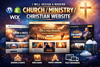 design a modern church website, ministry website, christian website