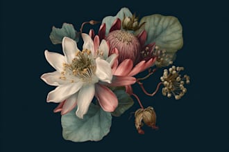 draw botanical illustration art for you