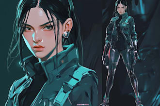 make a cyberpunk character art
