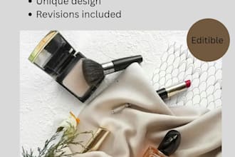 design luxury makeup and perfume product posts in canva