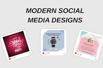 design 5 modern instagram posts in 24 hours