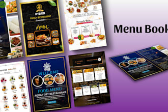 design a modern professional menu, printing and digital