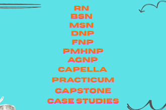 do nursing rn, bsn, msn, dnp, fmhnp, fnp agnp, case studies