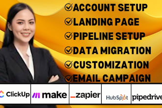 integrate hubspot, pipedrive, or clickup with zapier or make automation