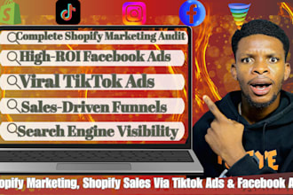 viral shopify marketing, shopify sales via tiktok ads and shopify facebook ads