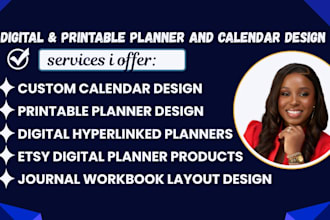 custom desk holiday calenderdesign digital planner journal log workbook for esty