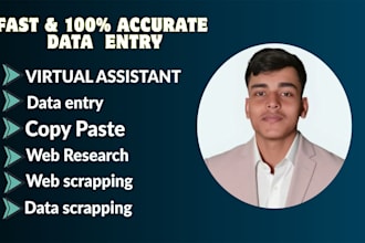 do data entry, web research, copy paste and virtual assistant tasks