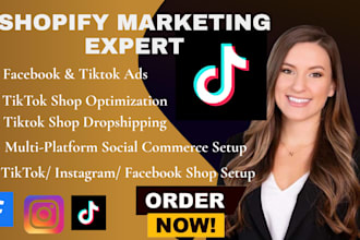 setup tiktok shop instagram facebook shop ads setup shopify store marketing ads