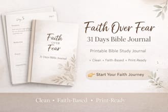 design faith over fear 31 days bible journal and bible study journal on canva