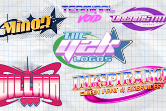 design bold y2k style logo for streetwear
