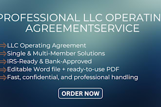 draft a professional llc operating agreement for your US business