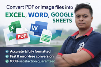 convert PDF or image files into excel, word or google sheets