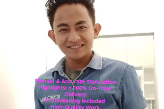 do expert data entry and english to tagalog translation