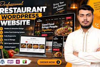design restaurants wordpress website with online ordering