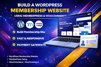 build a wordpress membership website using memberpress and woocommerce website