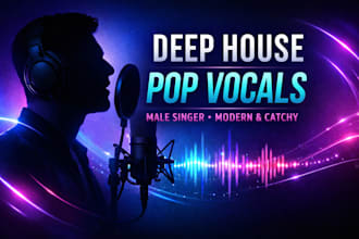 sing deep house pop vocals for track or tiktok, streaming, and club playlists