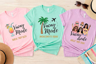 design funny girls trip and bachelorette t shirts
