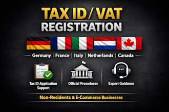 help you get germany, france, italy, netherlands, and canada tax id vat ein