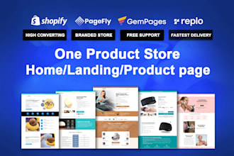 build one product shopify store, shopify product page by pagefly,gempages,replo