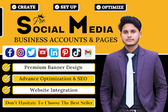 create and set up your social media accounts and set up facebook business page