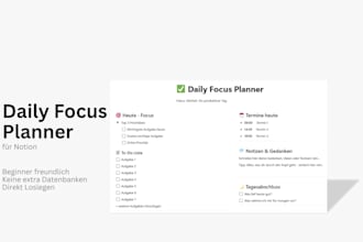 create a simple daily focus planner for notion