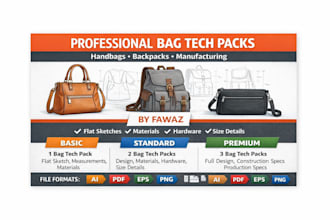 create bag tech, accessory tech packs for handbags, backpack and manufacturing