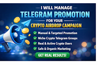 do telegram promotion for your crypto airdrop project, telegram promotion