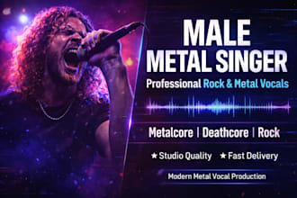be your male metal singer, record and sing a powerful rock and metal song