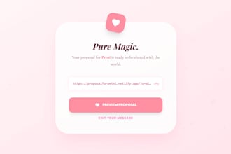 create a romantic proposal website for valentines day