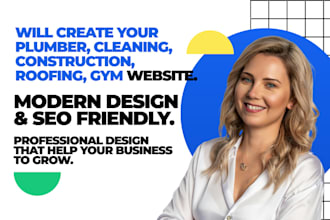design gym, roofing, electrician, construction, cleaning servic, plumber website