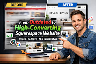 design squarespace website squarespace redesign and squarespace seo optimization
