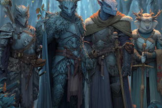 draw dnd character art fantasy character for dnd party and pathfinder
