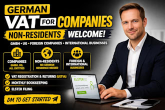 handle german vat registration and compliance, bookkeeping gmbh and nonresident