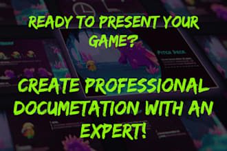 write a clear game design document and one pager