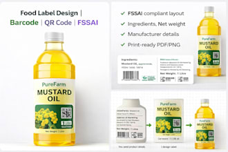 design food label with barcode qr code and fssai compliant packaging