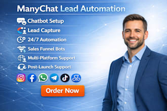 create chatbot for social media platforms with manychat for lead generation
