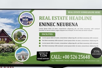 real estate billboard sign yard sign vinyl banner signage design website banner