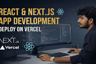 develop and deploy your react or next js app on vercel