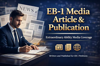 write and publish eb1 media articles for uscis petitions on top trade outlets
