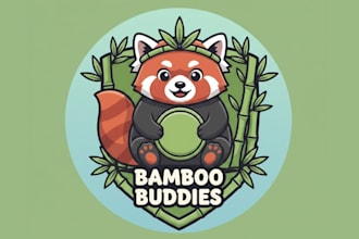 do a custom cute red panda mascot logo for you