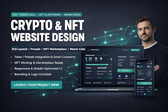 build nft website, presale website cryptocurrency, nft, token, meme coin website