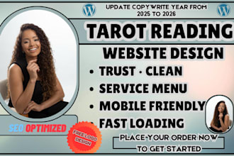 tarot website, psychic reading, spiritual coach, astrology design, booking